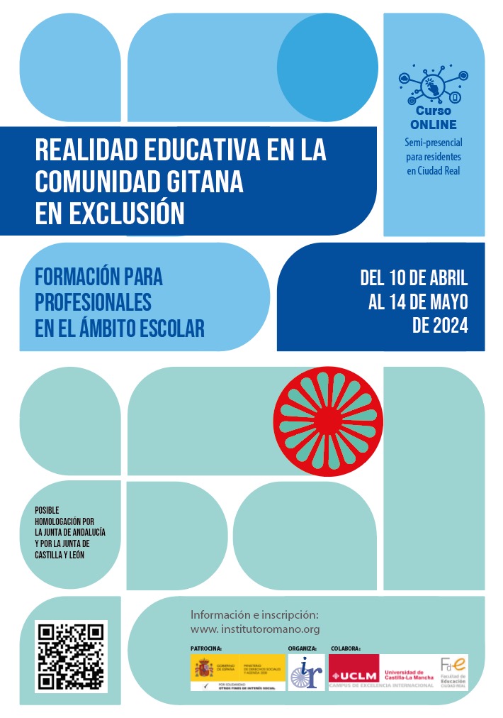 Cartel curso Realidad Educativa de la Comunidad Gitana en Exclusión